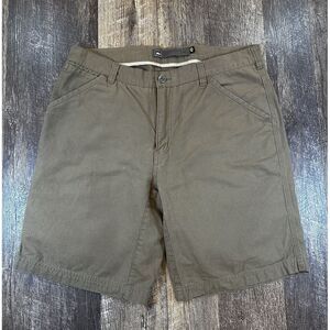 REI Hiking Shorts 100% Organic Cotton Gray Flat Front Camping Mens Size 36 x 10"